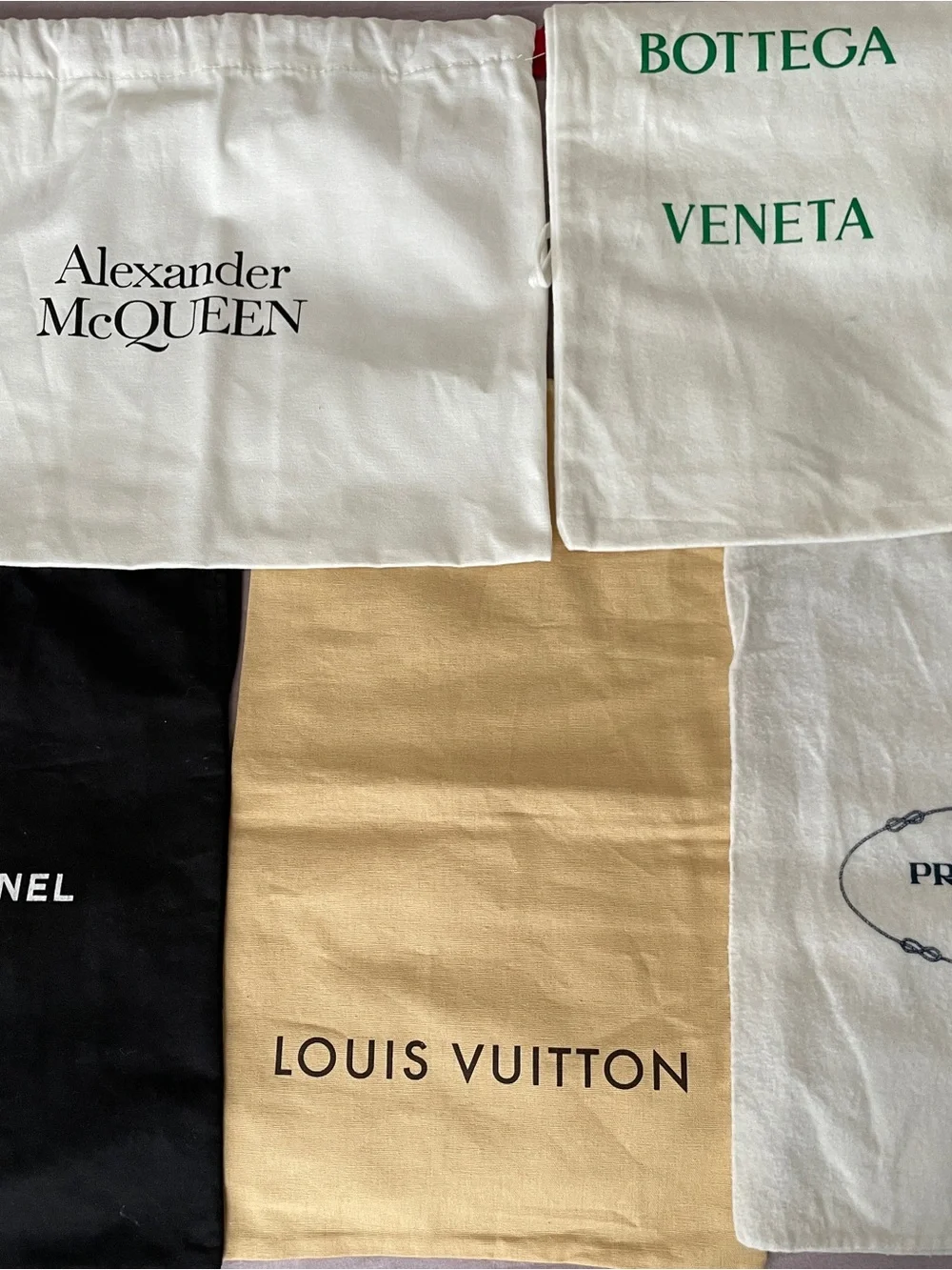 Bundle-5 luxury brand dust bags